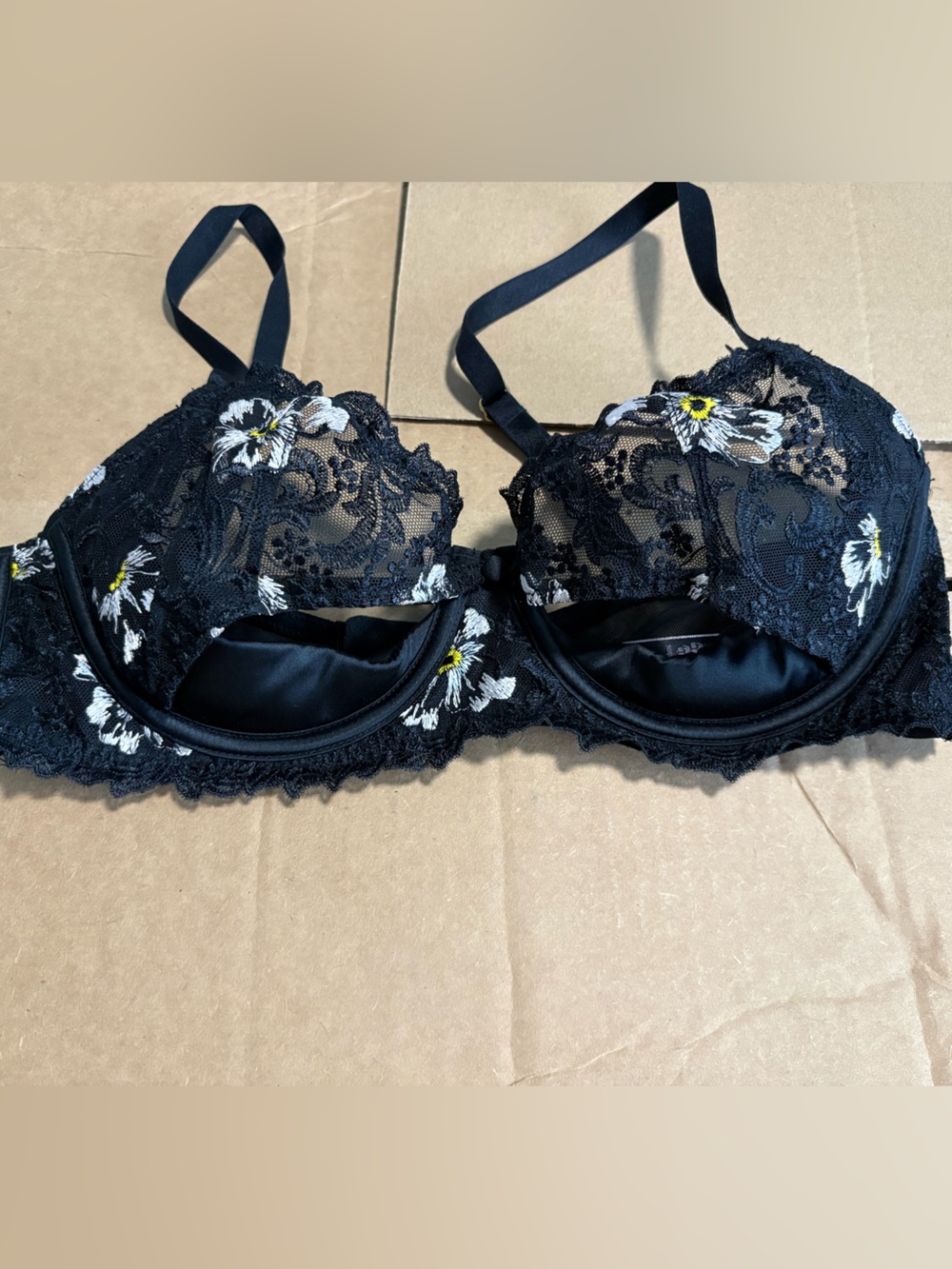 Victoria’s Secret Black Lace & Embroidered Demi Bra